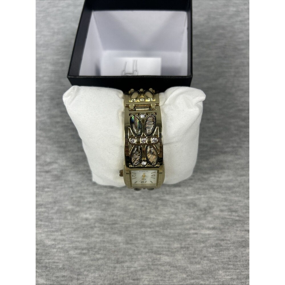 GOLD COAST Ladies Goldtone Quartz Watch With Inset Crystals, No Battery - Picture 4 of 15